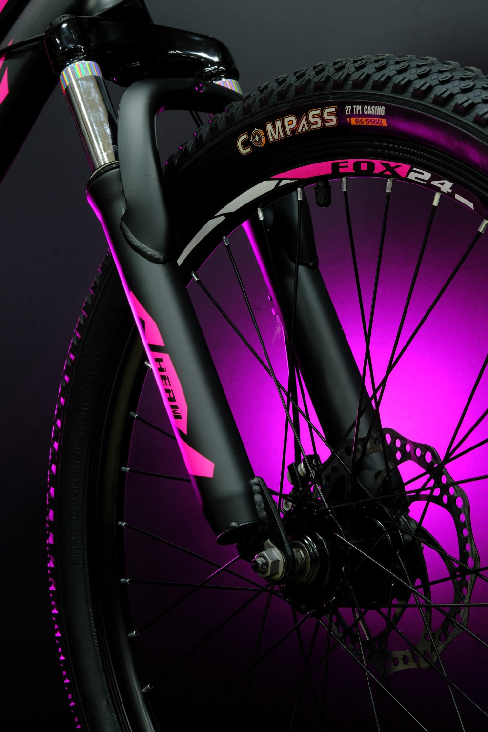 Heam FOX 24 Girl Матовый Чёрный/Розовый